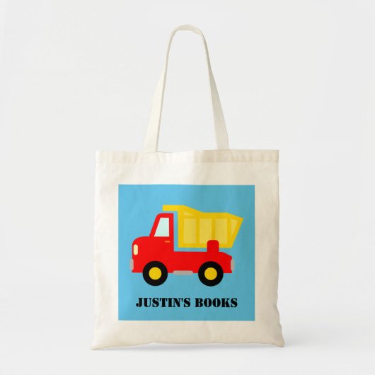 Kinder schattige speelgoed vuilniswagen, canvas ta tote bag (Voorkant)