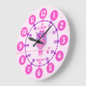 Kinder schattige uil roze paarse wandklok (Hoek)