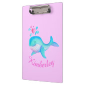 Kinder schattige walvis kunst roze benoemd klembor klembord (Links)
