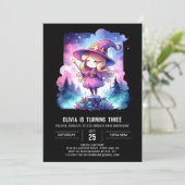 Kinder Schattige Wizard Verjaardag Kaart (Staand voorkant)