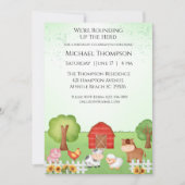 Kinder Schattigee Barnyard Animals Verjaardagsuitn Kaart (Voorkant)