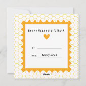 Kinder Schattigee bijen Valentijnsdag Feestdagenkaart (Achterkant)