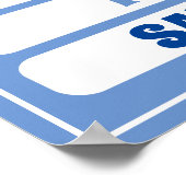 Kinder Schattigee Blauwe Dagen van de Week Leren J Poster (Hoek)