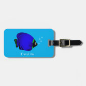 Kinder Schattigee blauwe vis Bagagelabel (Voorkant horizontaal)
