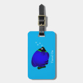 Kinder Schattigee blauwe vis Bagagelabel (Voorkant verticaal)