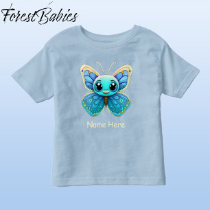 Kinder Schattigee Blauwe Vlinder Whimsical Cartoon Shirts