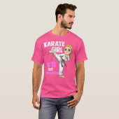 Kinder Schattigee Blonde Karate Meisje T-shirt (Voorkant volledig)