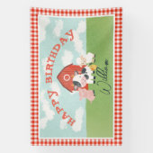 Kinder Schattigee Boerderij Animal Barnyard Verjaa Spandoek (Verticaal)