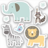 Kinder Schattigee dierentuindieren Olifantenleeuw  Sticker (Voorkant)