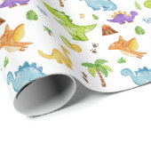 Kinder Schattigee dinosauruspatroon Cadeaupapier (Rol Hoek)