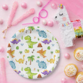Kinder Schattigee dinosauruspatroon Papieren Bordje (Feest)