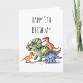 Kinder Schattigee gepersonaliseerde dinosaurusverj Kaart (Voorkant)