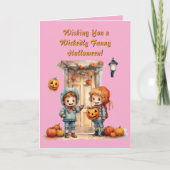 Kinder Schattigee Grappige moderne foto Halloween Kaart (Voorkant)
