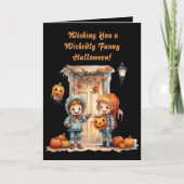 Kinder Schattigee Grappige moderne foto Halloween  Kaart (Voorkant)