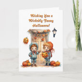 Kinder Schattigee Grappige moderne foto Halloween  Kaart (Voorkant)