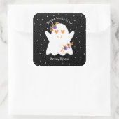 Kinder Schattigee Halloween Ghost Square Sticker (Tas)