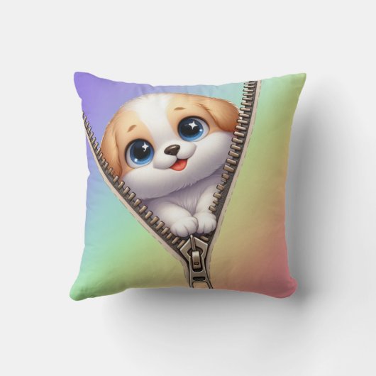 Kinder Schattigee hondenpuppy Kussen (Achterkant)