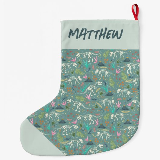 Kinder Schattigee Jurassic Dinosaur Fossil Boys Grote Kerstsok (Achterkant)