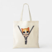 Kinder Schattigee kat rits Tote Bag (Achterkant)