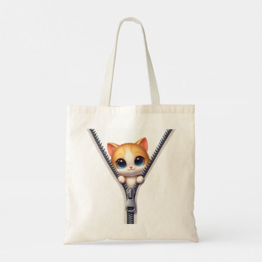 Kinder Schattigee kat rits Tote Bag (Achterkant)