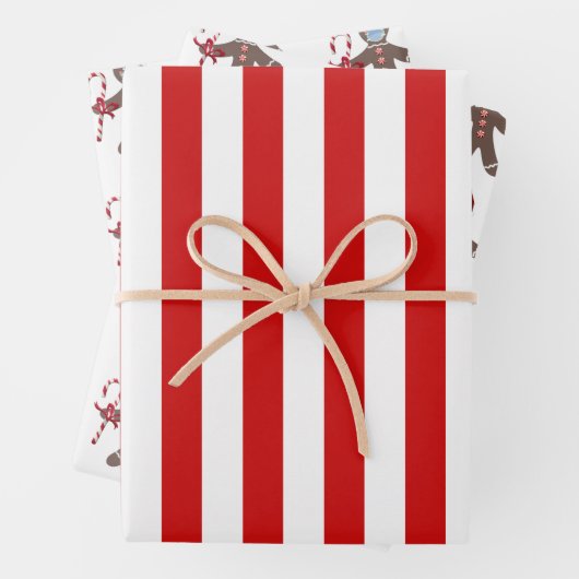 Kinder Schattigee Kerst Gingerbread Man Pattern Inpakpapier Vel (In situ)