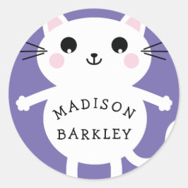 Kinder Schattigee kitty kat naam envelop seal Stic Ronde Sticker