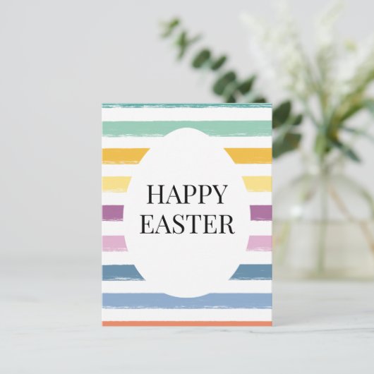 Kinder Schattigee Kleurrijke Happy Easter Egg Mode Feestdagenkaart (Staand voorkant)