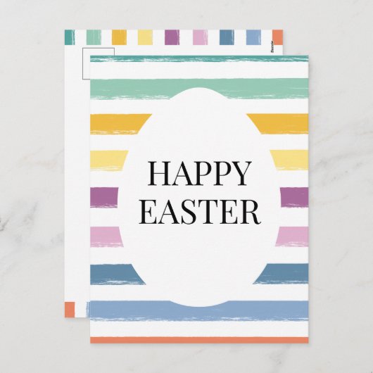 Kinder Schattigee Kleurrijke Happy Easter Egg Mode Feestdagenkaart (Voorkant / Achterkant)