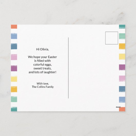 Kinder Schattigee Kleurrijke Happy Easter Egg Mode Feestdagenkaart (Achterkant)