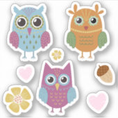 Kinder Schattigee kleurrijke uilen #1 Sticker (Voorkant)