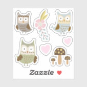 Kinder Schattigee kleurrijke uilen #3 Sticker (Vel)