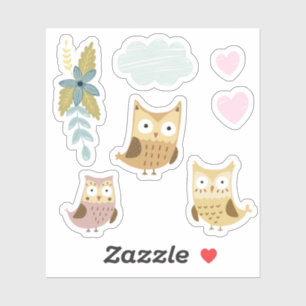 Kinder Schattigee kleurrijke uilen #4 Sticker