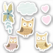 Kinder Schattigee kleurrijke uilen #4 Sticker (Voorkant)