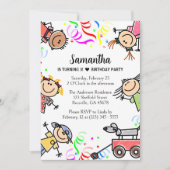 Kinder Schattigee Kleurrijke Verjaardag Kaart (Voorkant)