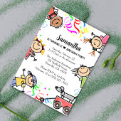 Kinder Schattigee Kleurrijke Verjaardag Kaart