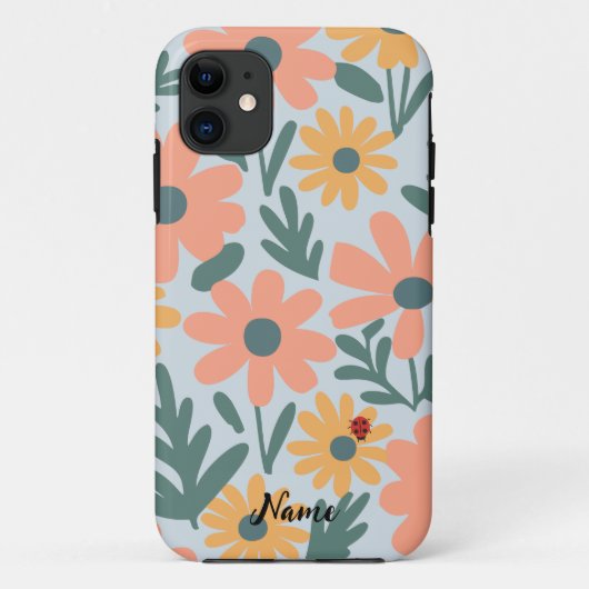 kinder Schattigee Ladybug Polka dot Daisy Flower P Case-Mate iPhone Case (Achterkant)