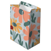 kinder Schattigee Ladybug Polka dot Daisy Flower P Medium Cadeauzakje (Achterkant Gekanteld)