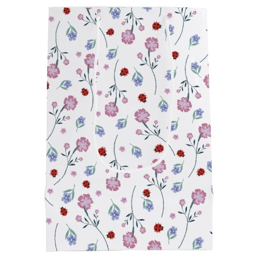 kinder Schattigee Ladybug Polka dot Daisy Flower P Medium Cadeauzakje (Achterkant)