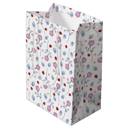 kinder Schattigee Ladybug Polka dot Daisy Flower P Medium Cadeauzakje (Achterkant Gekanteld)