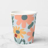 kinder Schattigee Ladybug Polka dot Daisy Flower P Papieren Bekers (Voorkant)