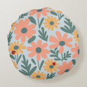 kinder Schattigee Ladybug Polka dot Daisy Flower P Rond Kussen (Achterkant)