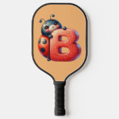 Kinder Schattigee lieveheersbeestje Monogram Lette Pickleball Paddle (Voorkant)