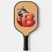 Kinder Schattigee lieveheersbeestje Monogram Lette Pickleball Paddle (Achterkant)