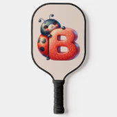 Kinder Schattigee lieveheersbeestje Monogram Lette Pickleball Paddle (Voorkant)