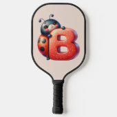 Kinder Schattigee lieveheersbeestje Monogram Lette Pickleball Paddle (Achterkant)