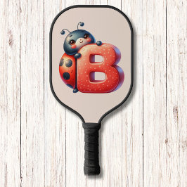 Kinder Schattigee lieveheersbeestje Monogram Lette Pickleball Paddle