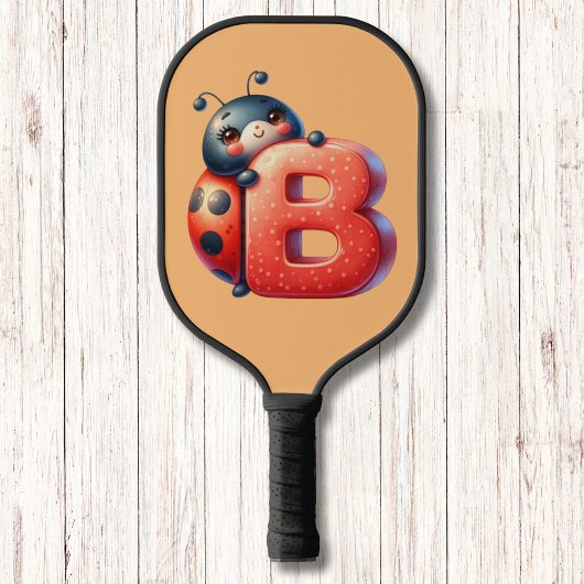 Kinder Schattigee lieveheersbeestje Monogram Lette Pickleball Paddle