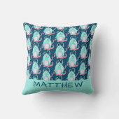 Kinder Schattigee Monster Gepersonaliseerd Sierkus Kussen (Achterkant)