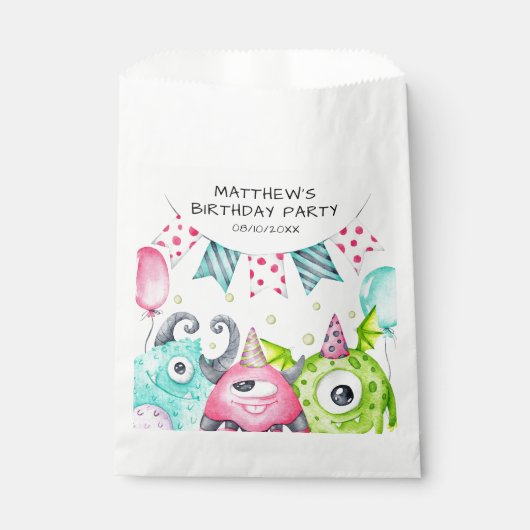 Kinder Schattigee Monsters Verjaardagsfeest Bedankzakje (Voorkant)