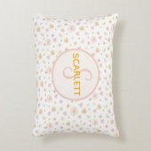 Kinder Schattigee Naam Roze Sinaasappel Patroon va Accent Kussen (Voorkant(Verticaal))